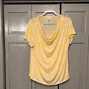 Jaclyn Smith Yellow Patterned Blouse